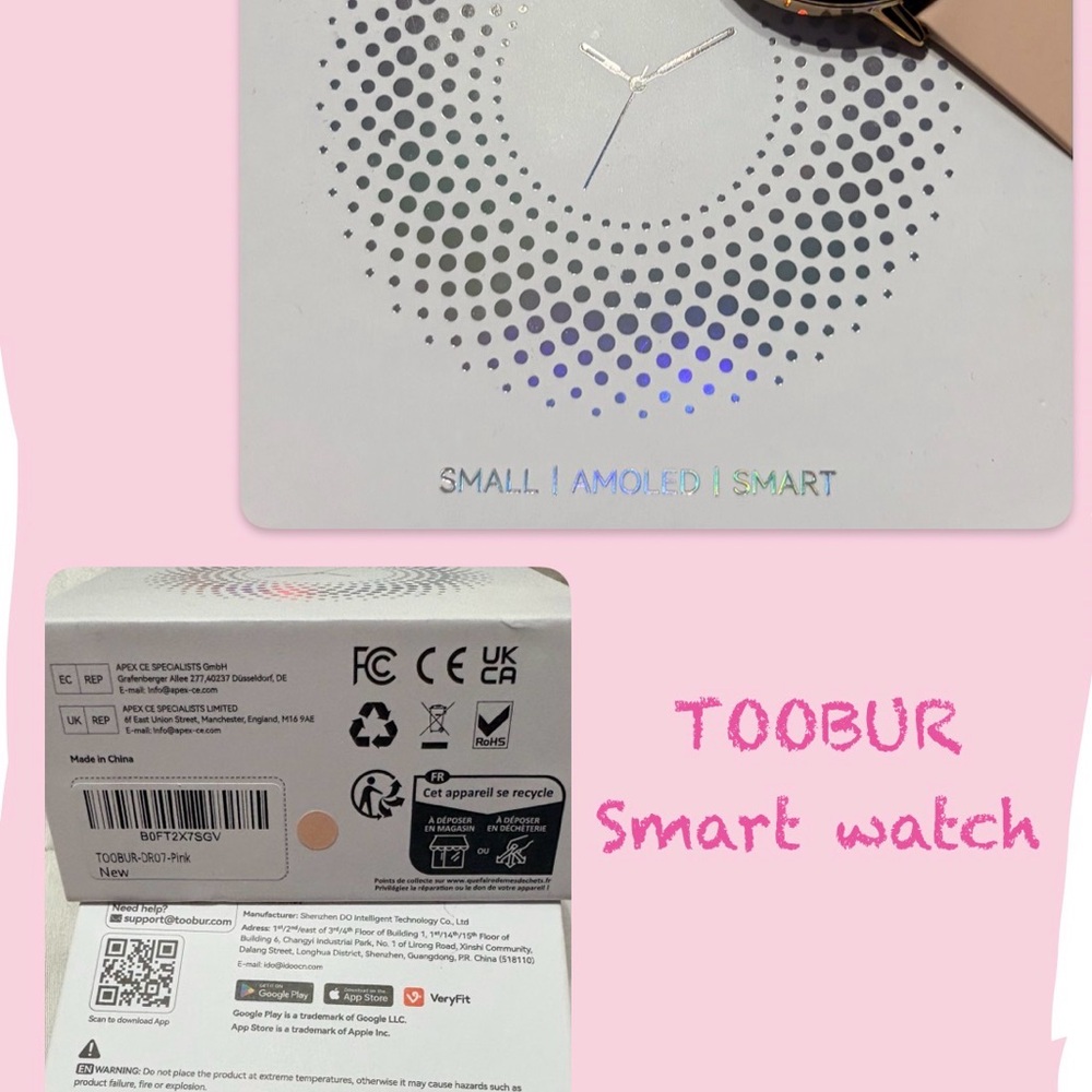 Toobur Smart Watch with pink Strap